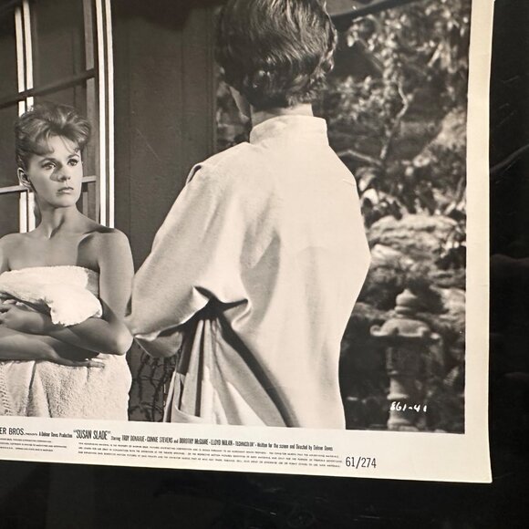 Vintage 1961 Susan Slade Movie Still Connie Stevens in Towel Black & White Photo - Picture 8 of 13